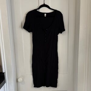 American Apparel Black Short Sleeve Dress